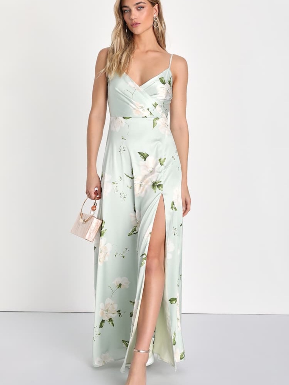 Lulus NWT Radiant Occasion  Floral Satin A-Line Maxi Dress 3x event formal